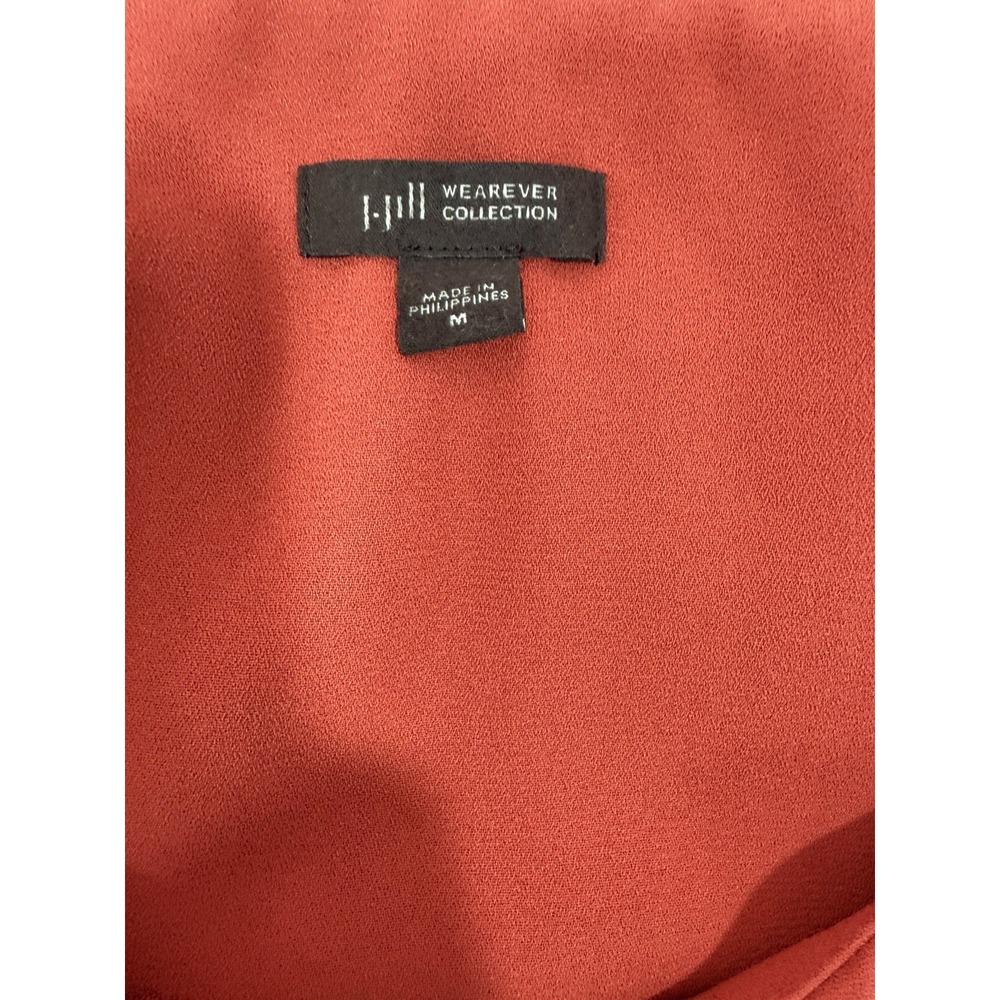 J Jill Wearever Pleated Sleeveless Midi Dress Medium V Neck Minimalist - Picture 9 of 12